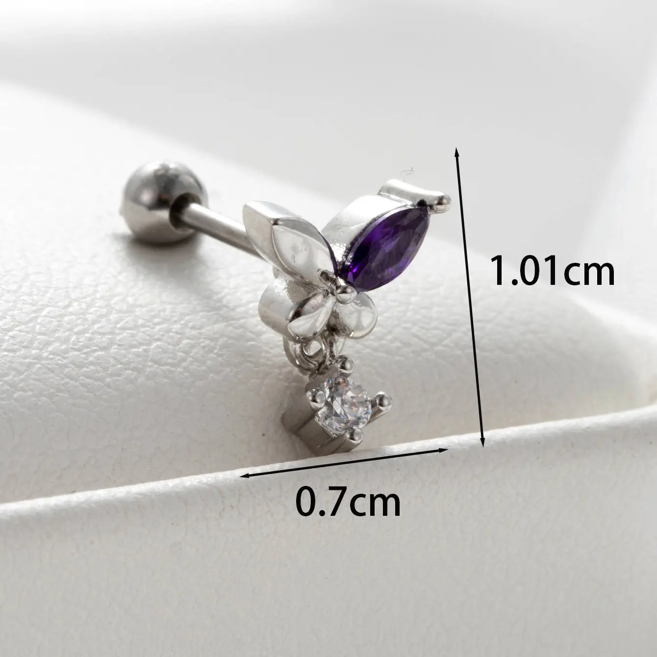 1 Piece Simple Series Classic Butterfly Titanium Steel  18K Gold Plated Material Zircon Women's Dangle Earrings h5 